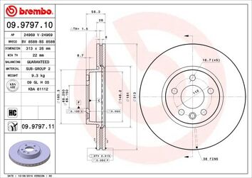 Brembo Prime Line 09.9797.11 <span>тормозной диск вентилируемый</span>