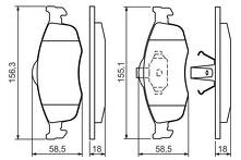 Передние тормозные колодки Bosch  0 986 460 969