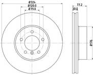 Тормозной диск Hella Pagid Pro 8DD 355 109-921 для BMW 6 серии E64 / кабриолет