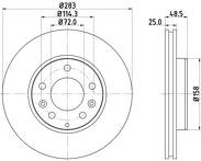 Тормозной диск Hella Pagid Pro 8DD 355 110-361 8DD 355 110-361