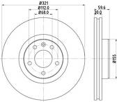 Тормозной диск Hella Pagid Pro 8DD 355 111-141 для Audi A6 C6 / седан / рестайлинг