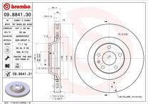 Тормозной диск Brembo Prime Line 09.8841.30 для Audi A6 C6 / седан / рестайлинг