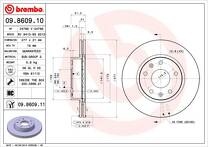 Тормозной диск Brembo Prime Line 09.8609.11 для Land Rover Freelander 1 пок. / рестайлинг