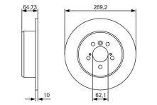 Тормозной диск Bosch 0 986 479 R00 для Toyota Camry XV20