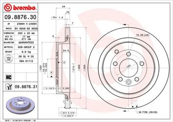 Brembo Prime Line 09.8876.31 <span>тормозной диск вентилируемый</span>