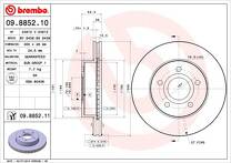 Тормозной диск Brembo Prime Line 09.8852.11 для Jeep Grand Cherokee 2 пок.
