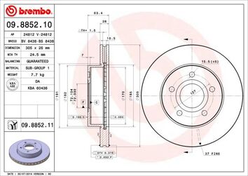 Brembo Prime Line 09.8852.10 <span>тормозной диск вентилируемый</span>