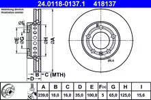 Тормозной диск ATE  24.0118-0137.1