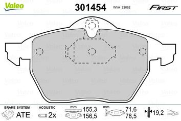 Valeo First 301454 <span>тормозные колодки передние</span>