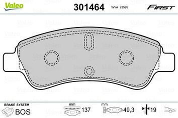 Valeo First 301464 <span>тормозные колодки передние</span>