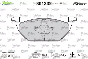 Valeo First 301332 <span>тормозные колодки передние</span>