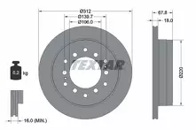 Тормозной диск Textar 92170103 для Toyota Sequoia 1 пок. / рестайлинг
