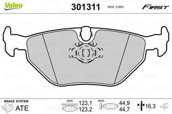 Valeo First 301311 <span>тормозные колодки задние</span>
