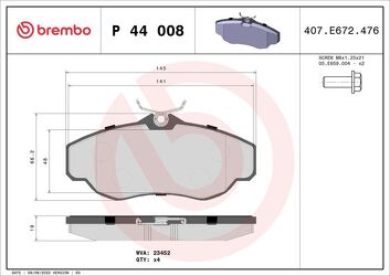 Brembo P 44 008 <span>тормозные колодки передние</span>