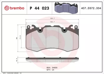 Brembo P 44 023 <span>тормозные колодки передние</span>