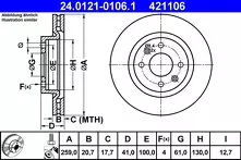 Тормозной диск ATE  24.0121-0106.1