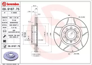 Brembo Xtra Line 09.9167.75 <span>тормозной диск </span>