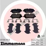 Задние тормозные колодки Zimmermann 25720.173.2 для Land Rover Discovery 5 пок. / рестайлинг