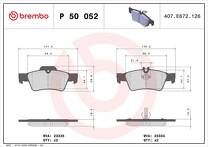 Задние тормозные колодки Brembo P 50 052 для Mercedes-Benz E-Class W211 / седан