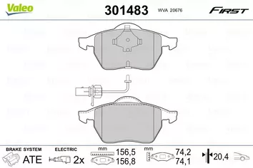 Valeo First 301483 <span>тормозные колодки передние</span>