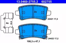 Задние тормозные колодки ATE 13.0460-2755.2 для Opel Insignia A / Sports Tourer / рестайлинг