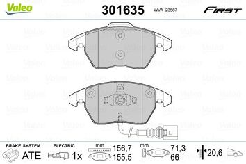 Valeo First 301635 <span>тормозные колодки передние</span>