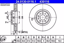 Тормозной диск ATE  24.0130-0116.1