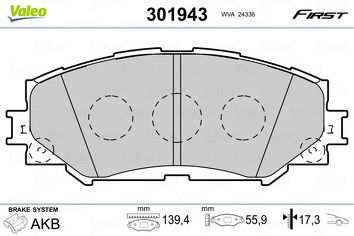 Valeo First 301943 <span>тормозные колодки передние/задние</span>