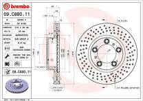 Тормозной диск Brembo Prime Line 09.C880.11 для Porsche Boxster 986 кабриолет / рестайлинг