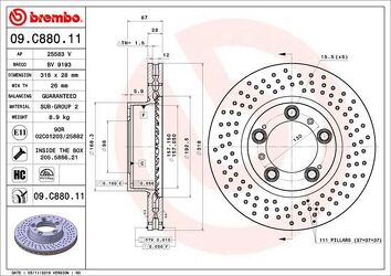 Brembo Prime Line 09.C880.11 <span>тормозной диск вентилируемый</span>