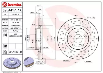 Brembo Xtra Line 09.A417.1X <span>тормозной диск вентилируемый</span>