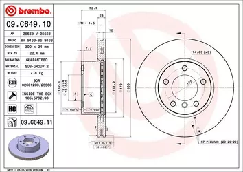 Brembo Prime Line 09.C649.11 <span>тормозной диск вентилируемый</span>