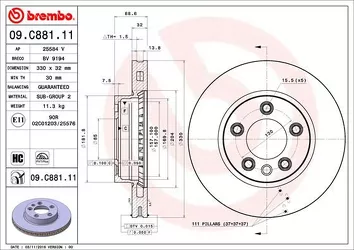 Brembo Prime Line 09.C881.11 <span>тормозной диск вентилируемый</span>