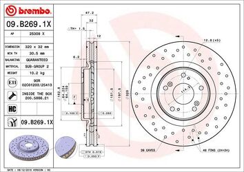 Brembo Xtra Line 09.B269.1X <span>тормозной диск вентилируемый</span>