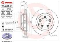 Тормозной диск Brembo Prime Line 09.C988.21 для Porsche Cayenne 9YA / рестайлинг