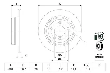 Bosch 0 986 479 263 <span>тормозной диск вентилируемый</span>