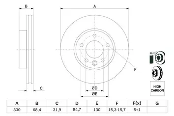 Bosch 0 986 479 250 <span>тормозной диск вентилируемый</span>