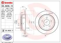 Тормозной диск Brembo Prime Line 08.A636.10 для Jeep Cherokee 2 пок.