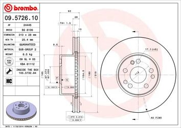 Brembo Prime Line 09.5726.10 <span>тормозной диск вентилируемый</span>