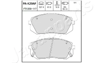 Japanparts PA-K20AF <span>тормозные колодки передние</span>