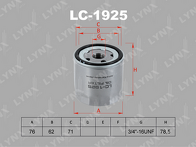 Масляный фильтр Lynx  LC-1925