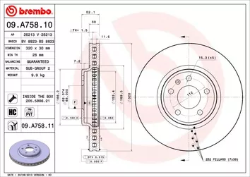 Brembo Prime Line 09.A758.11 <span>тормозной диск вентилируемый</span>