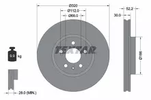 Тормозной диск Textar  92160005