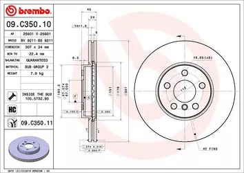 Brembo Prime Line 09.C350.11 <span>тормозной диск вентилируемый</span>