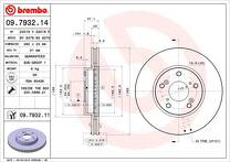 Тормозной диск Brembo 09.7932.14 для Honda Accord 7 пок. / седан
