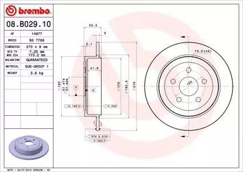 Brembo 08.B029.10 <span>тормозной диск </span>