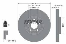 Тормозной диск Textar 92316705 для Mercedes-Benz GLA-Class H247