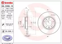 Тормозной диск Brembo Prime Line  08.C308.11