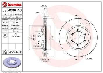 Brembo Prime Line 09.A330.11 <span>тормозной диск вентилируемый</span>