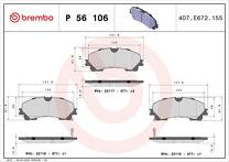 Передние тормозные колодки Brembo  P 56 106